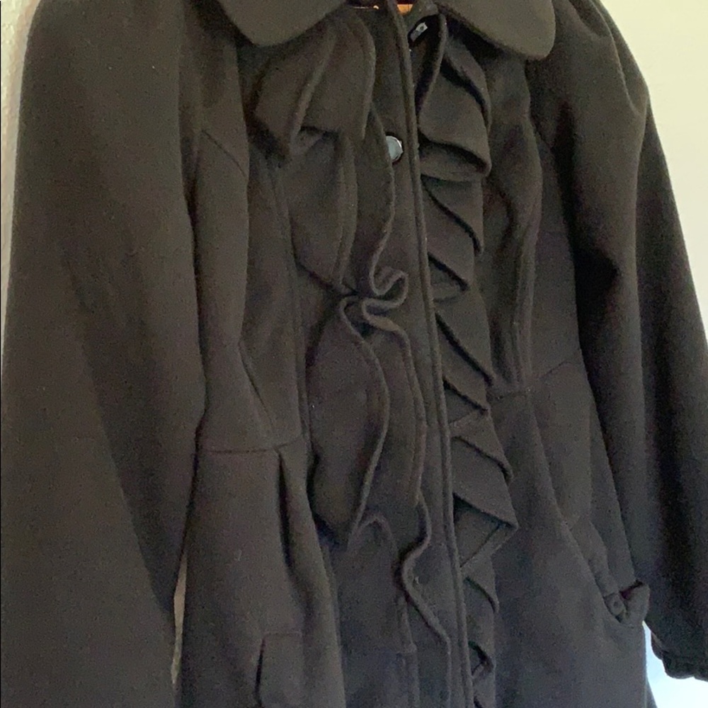 Button up pea coat, Black, M